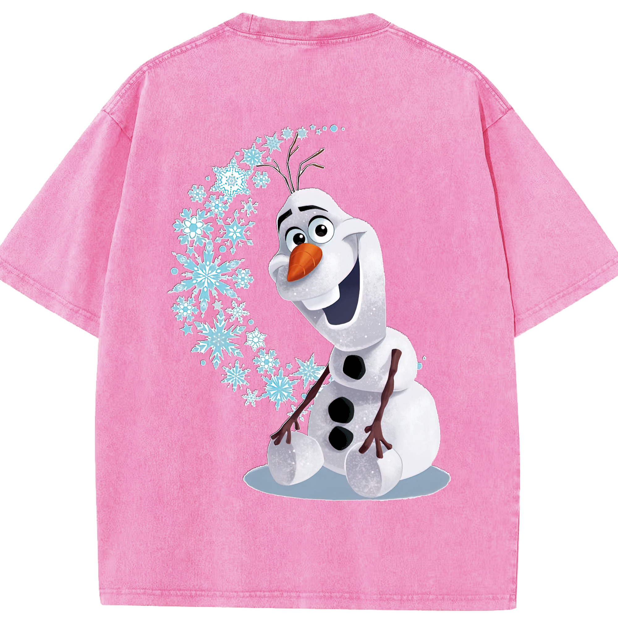 （画像用） アナと雪の女王 アンナ エルサ Frozen Anna Elsa 綿100% ヴィンテージ風 半袖Tシャツ（背面プリント）